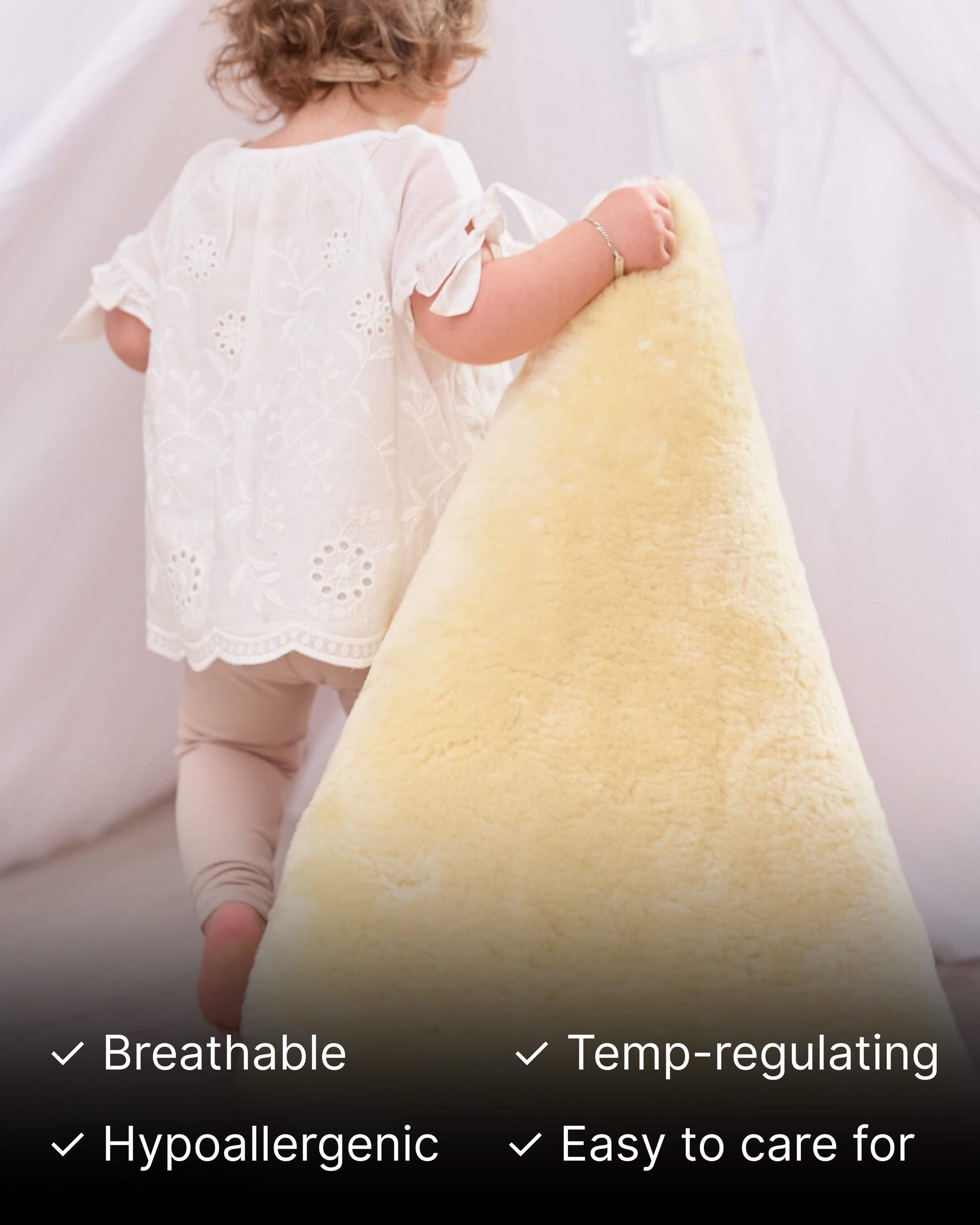 Baby Sheepskin Rug - Natural - 85cm x 48cm