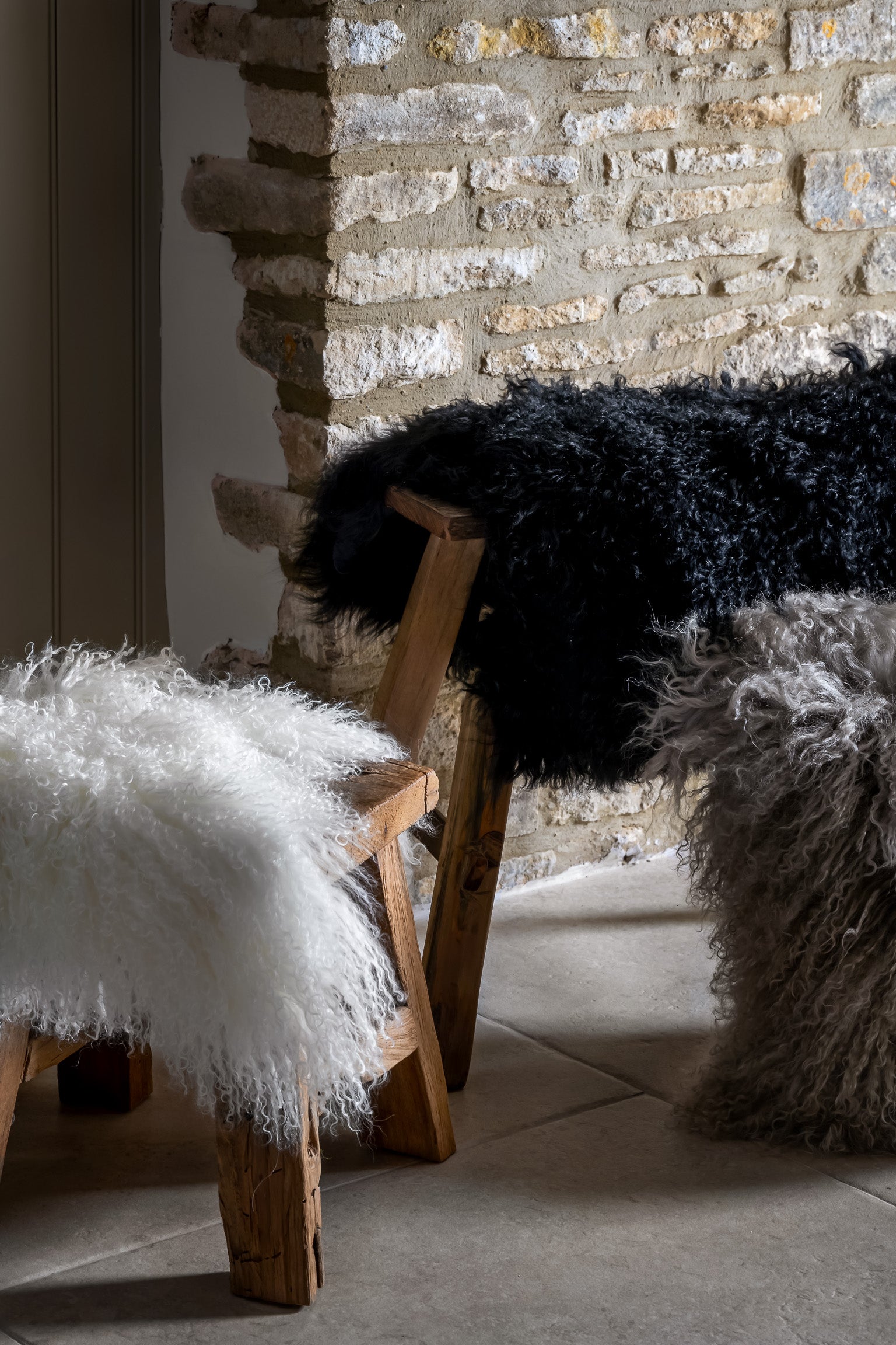 mongolian sheepskin rug single