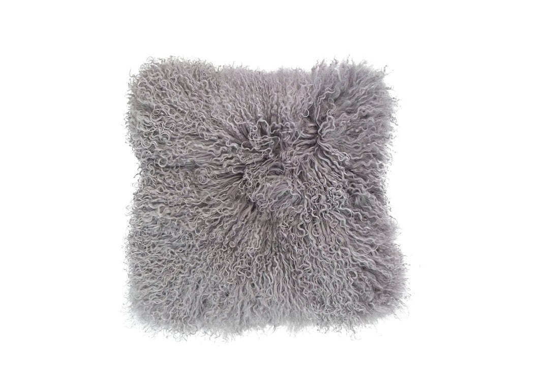 100% Natural Mongolian Sheepskin Cushion Covers - Medium, Black - Naturally Sheepskins