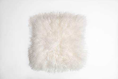 100% Natural Mongolian Sheepskin Cushion Covers - Medium, Black - Naturally Sheepskins