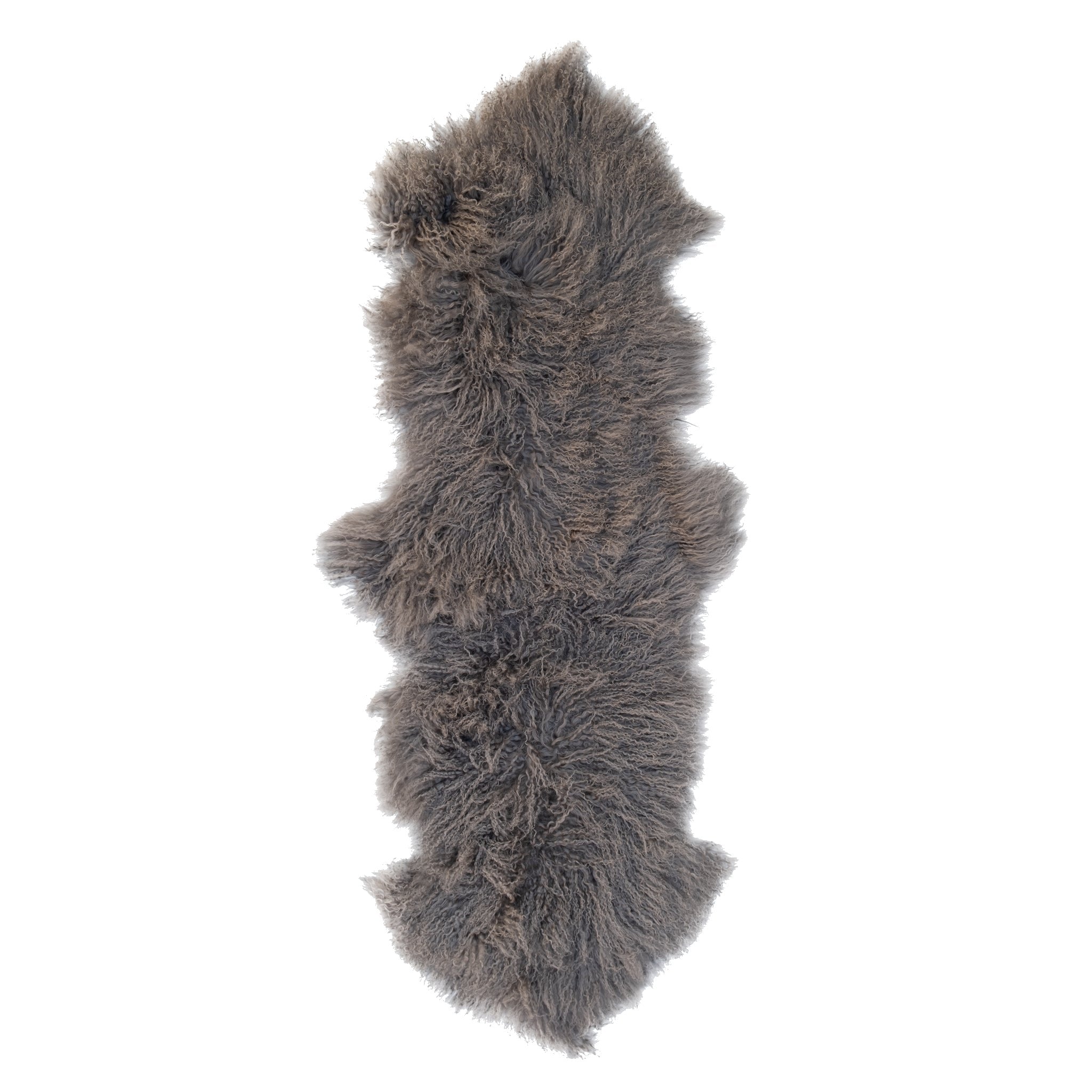 100% Natural Sheepskin Mongolian Double Rug, grey - Naturally Sheepskins