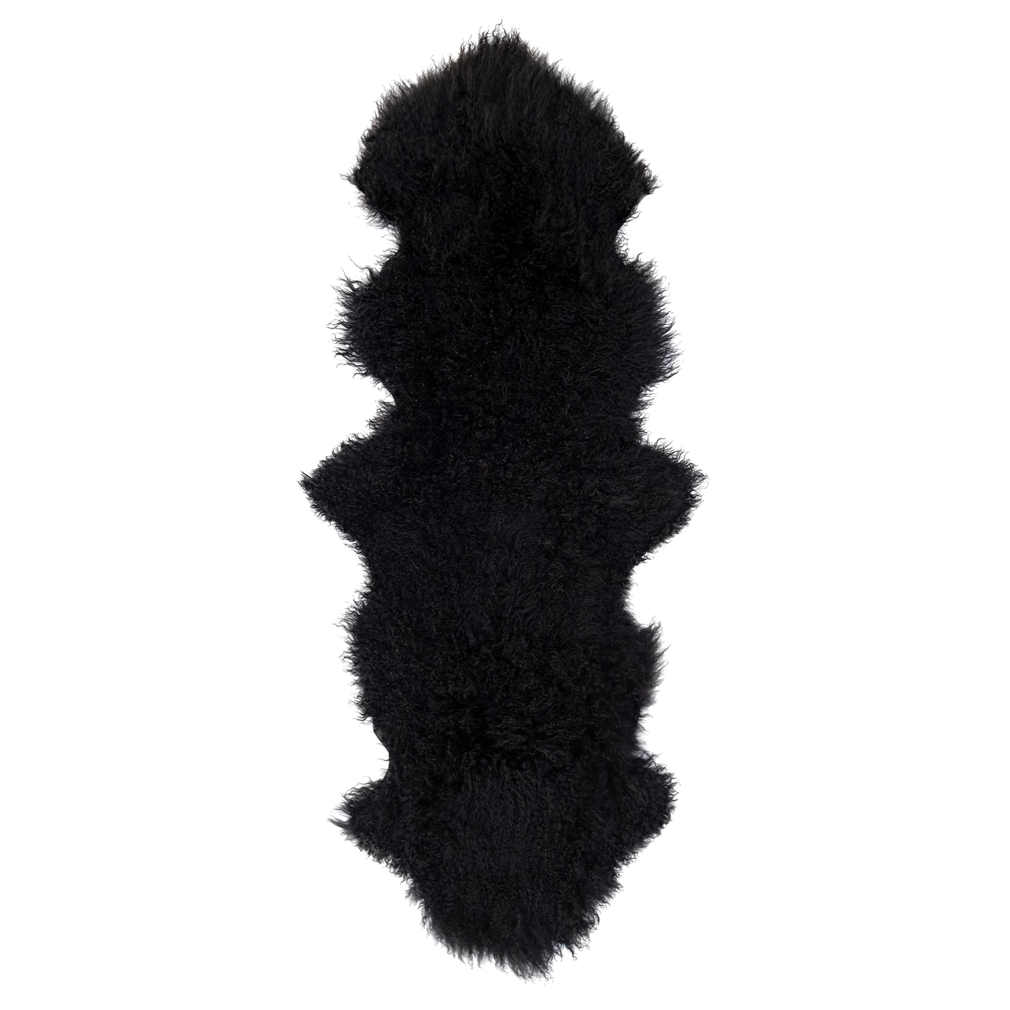 black double mongolian sheepskin rug