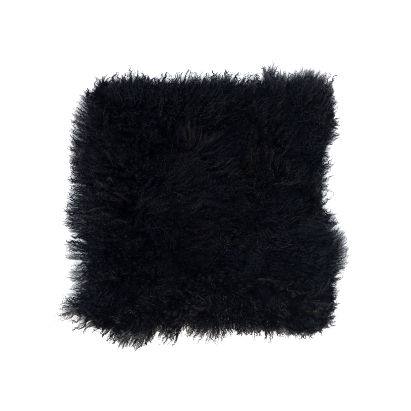 mongolian sheepskin cushion cover black