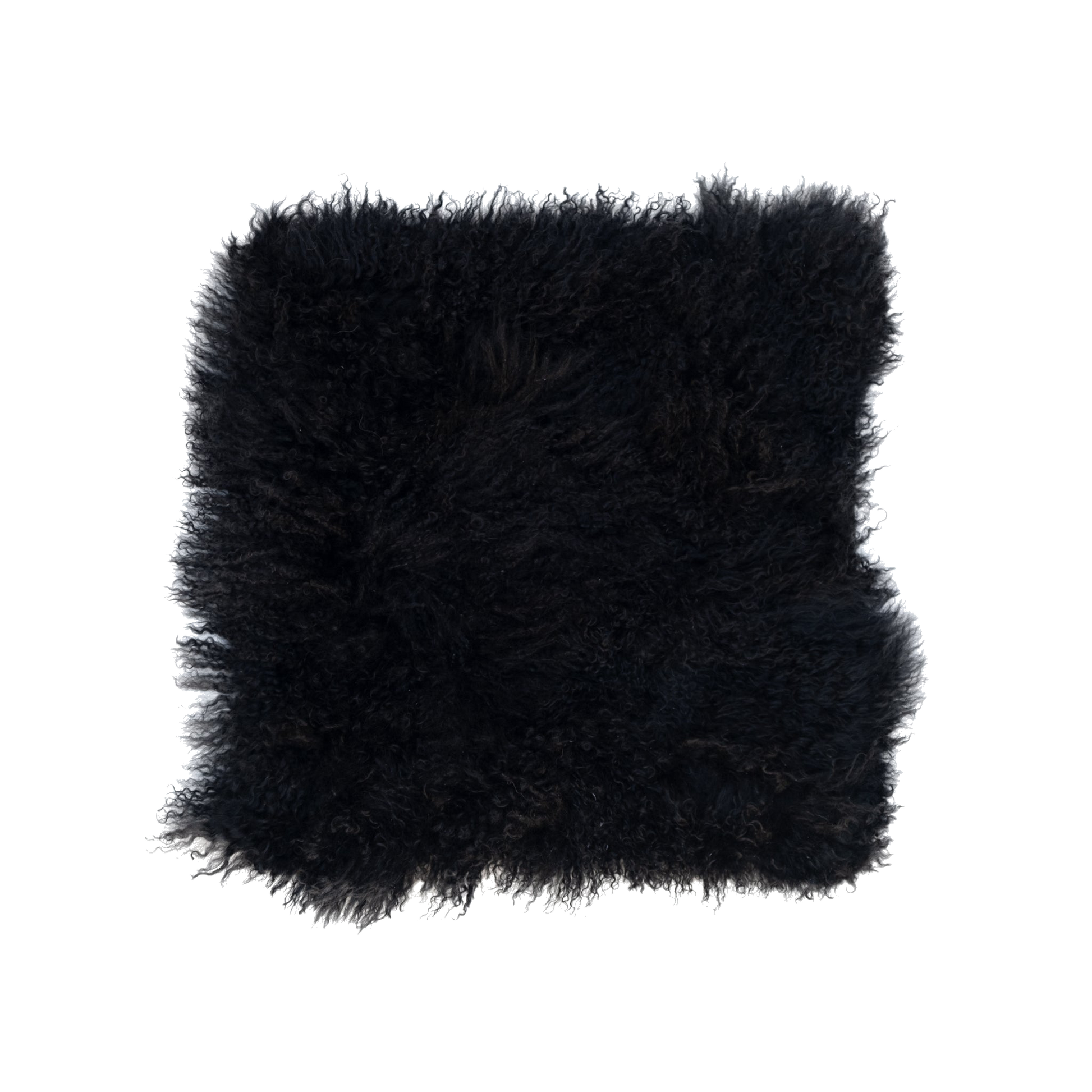 mongolian sheepskin cushion cover black