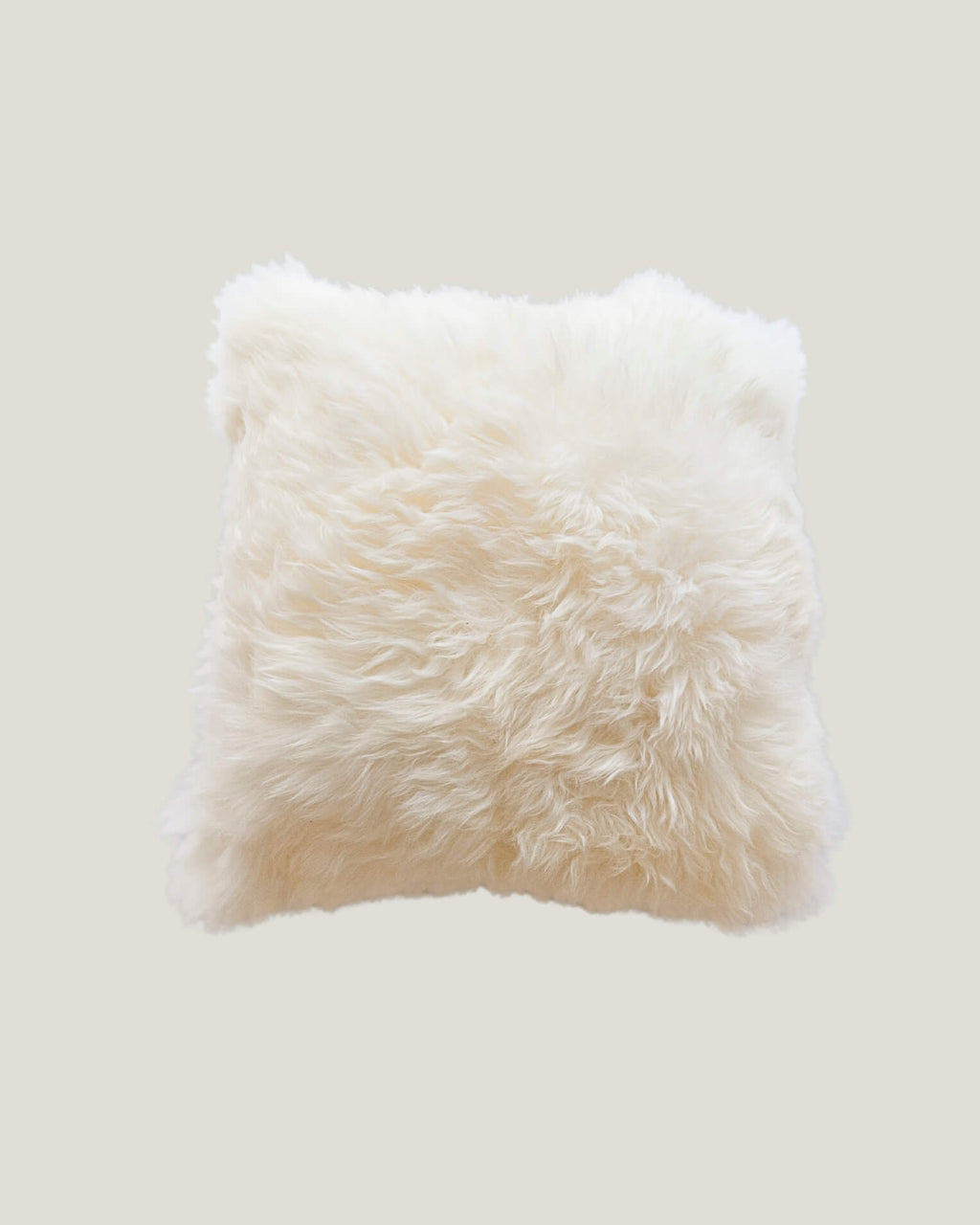 Ivory Long Wool Mongolian Cushion