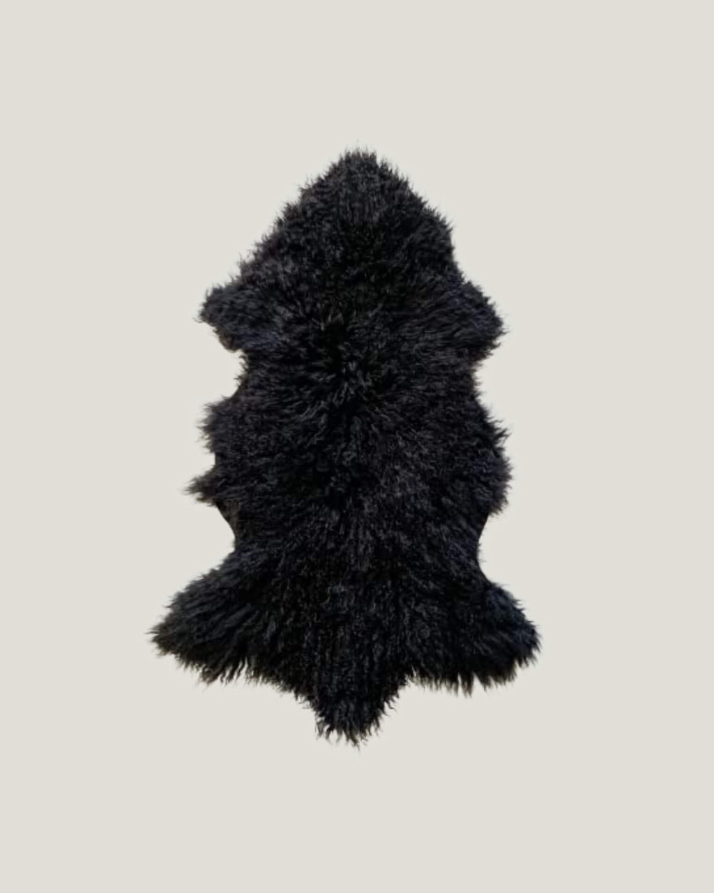 Black Mongolian Sheepskin Rug