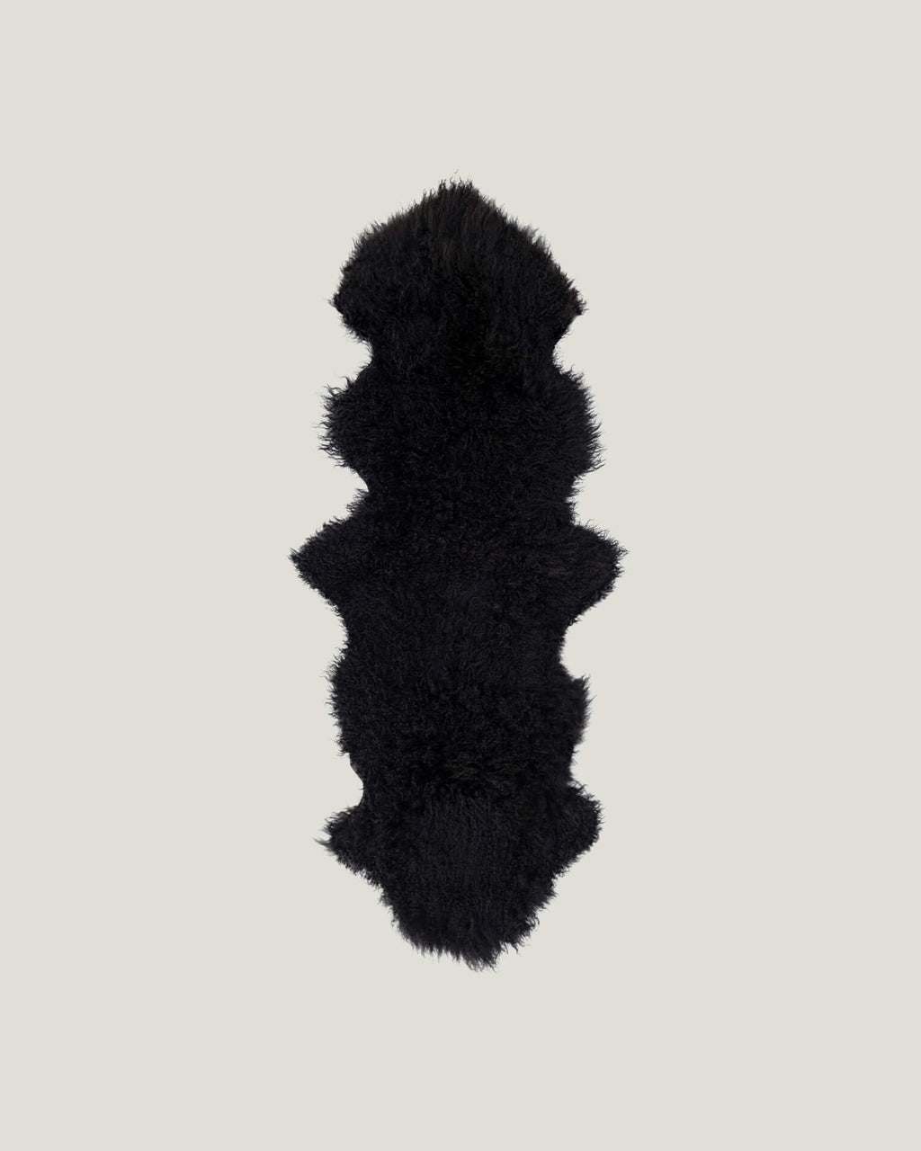 Black Mongolian Sheepskin Rug