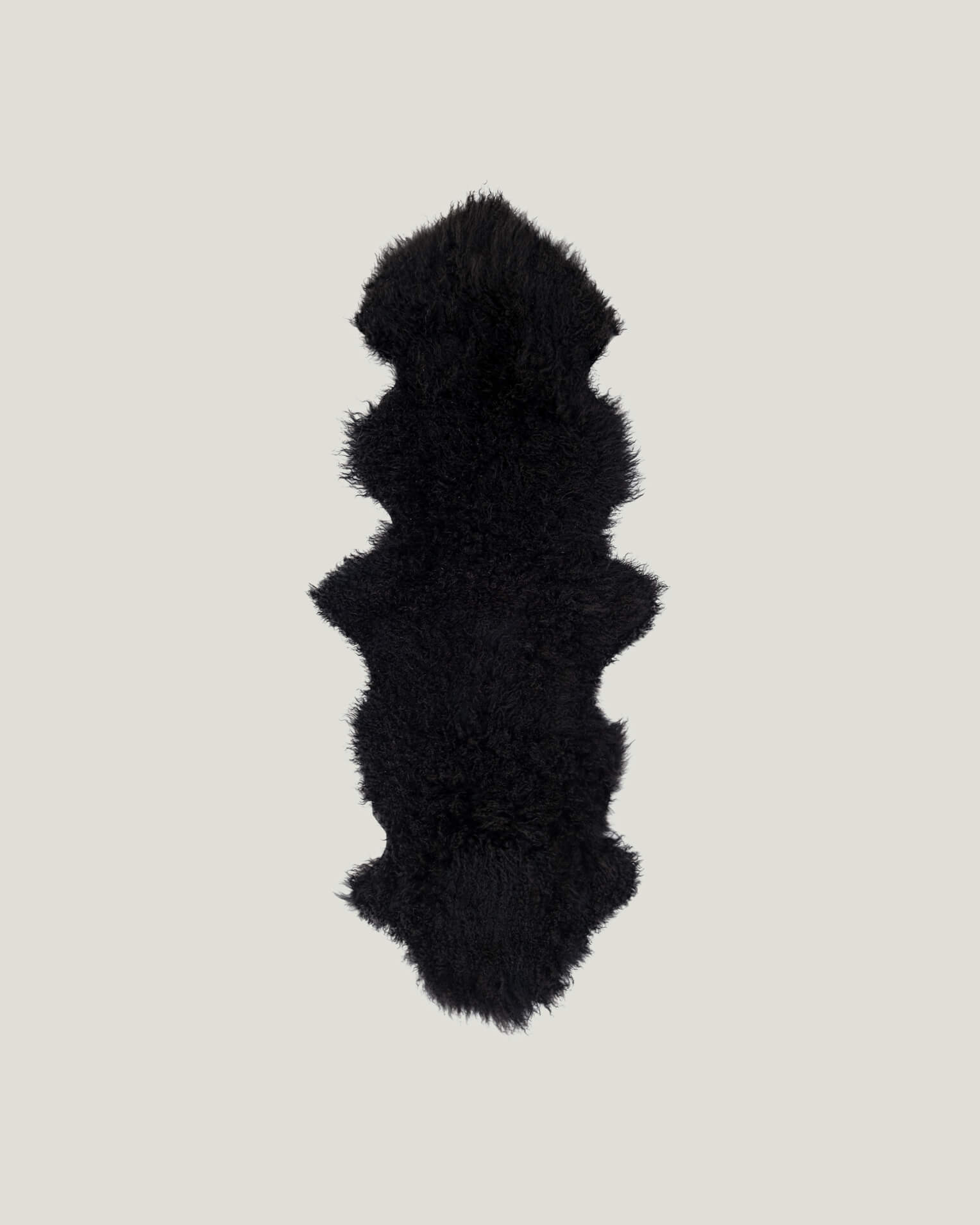 Black Mongolian Sheepskin Rug
