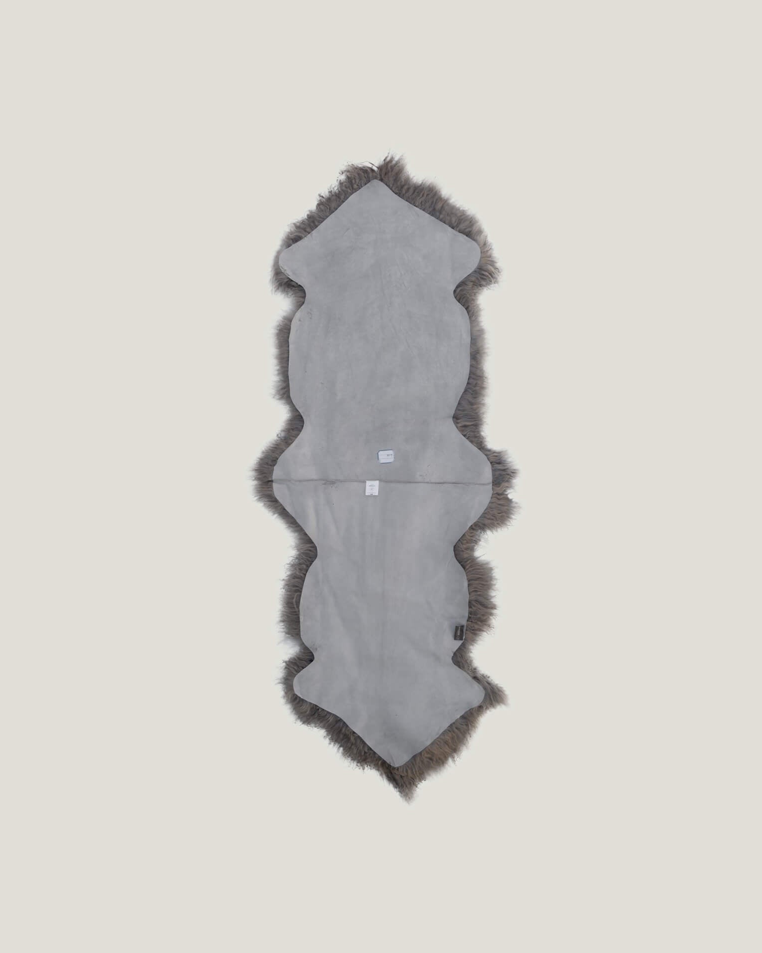 Grey Mongolian Sheepskin Rug Back