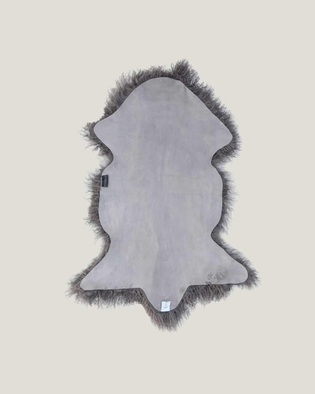 Grey Mongolian Sheepskin Rug back