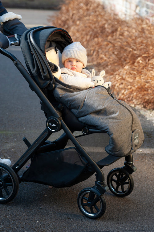 Sheepskin footmuff charcoal grey