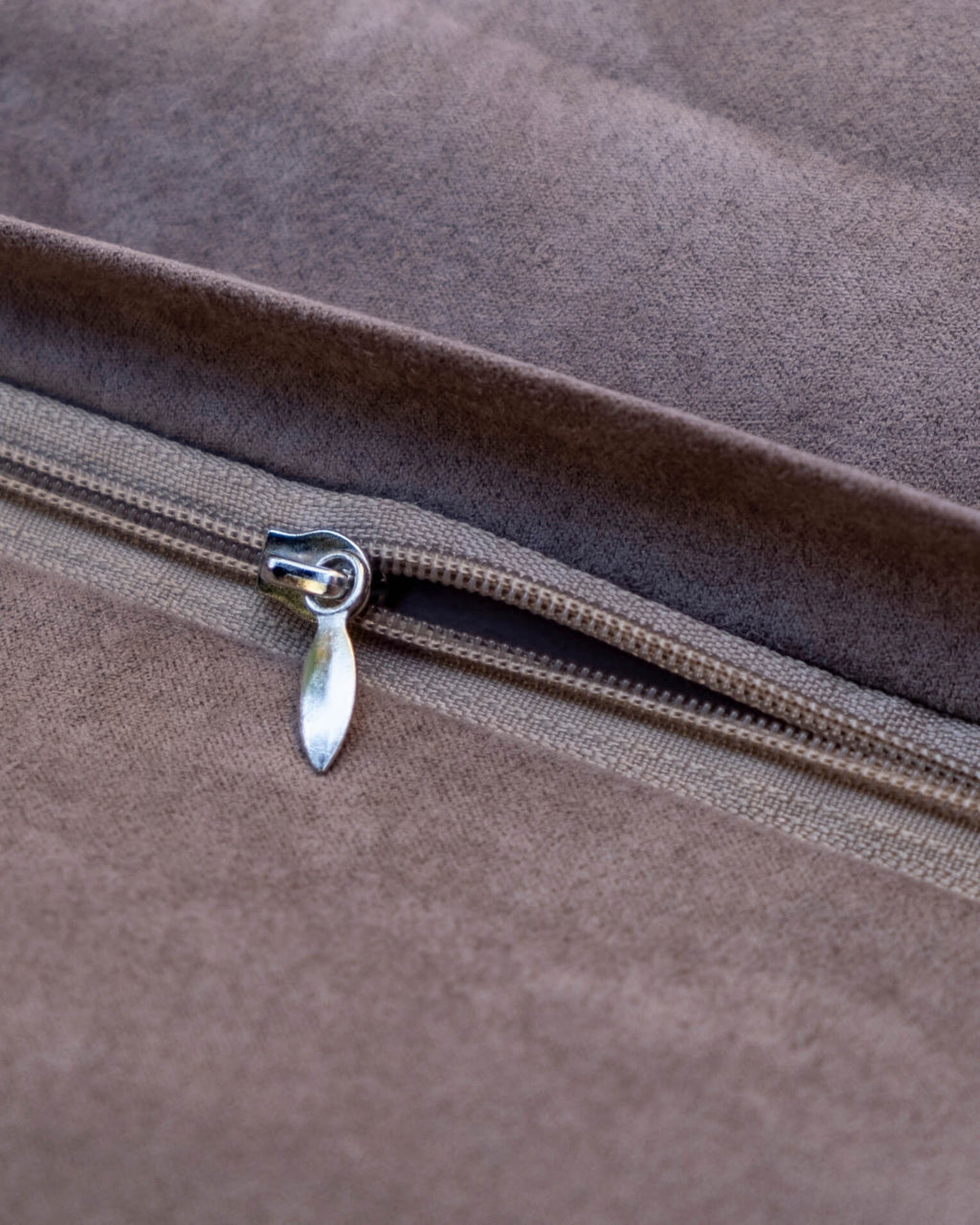 Mocha mongolian sheepskin pillow zip