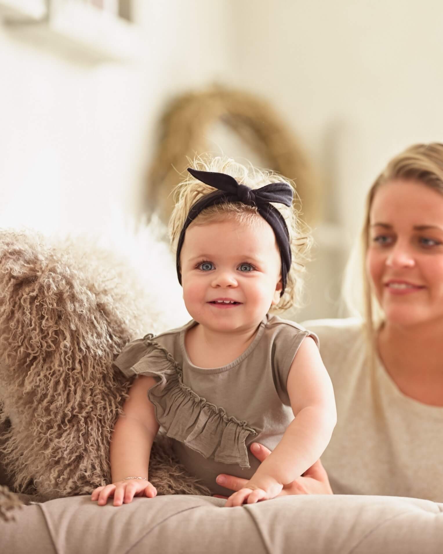 Mocha mongolian sheepskin pillow with family
