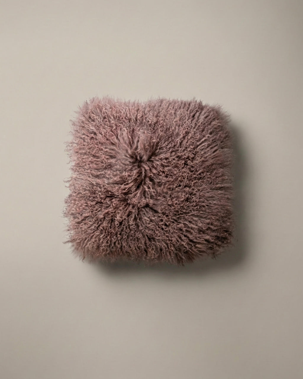 Mocha mongolian sheepskin pillow 