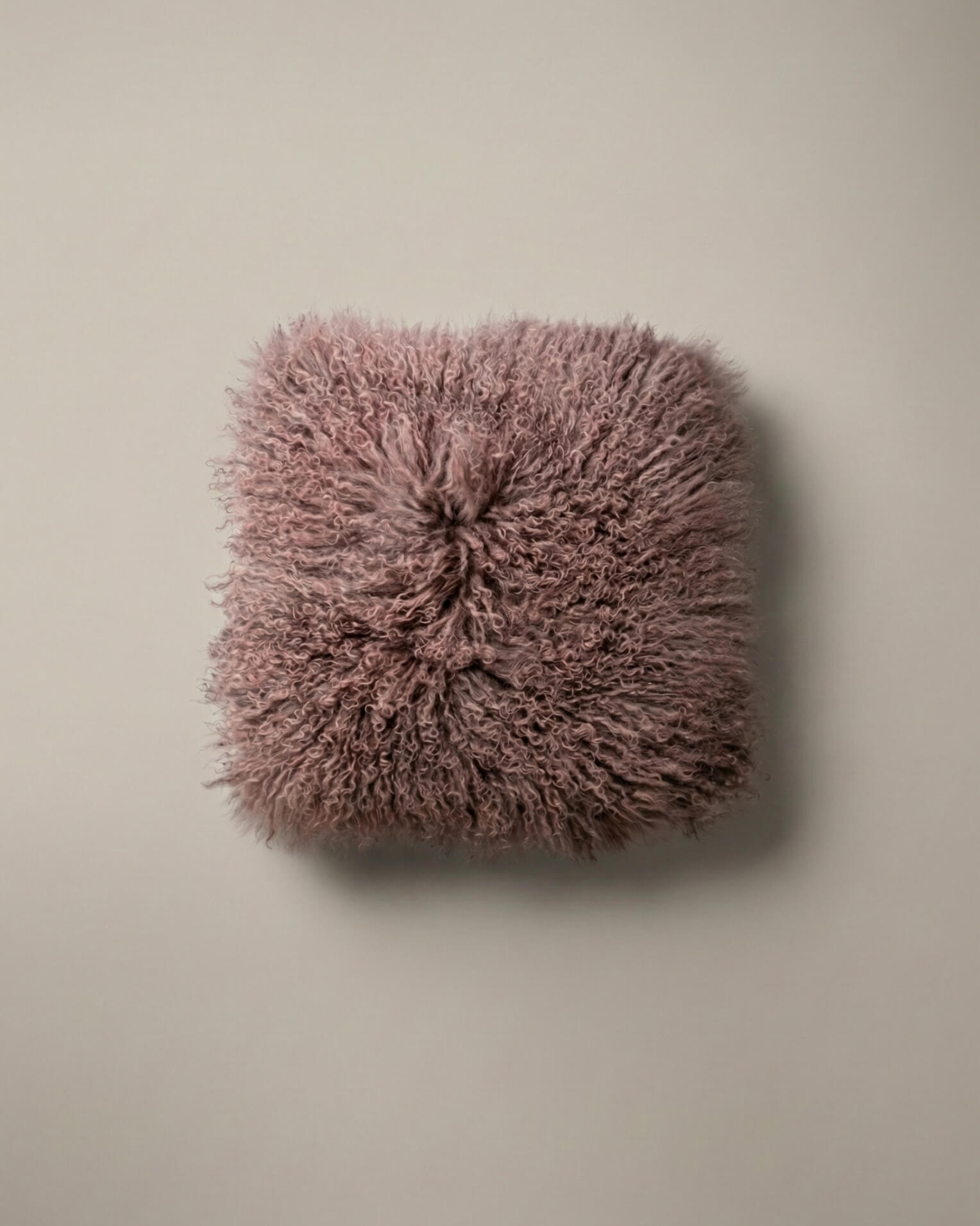 Mocha mongolian sheepskin pillow 