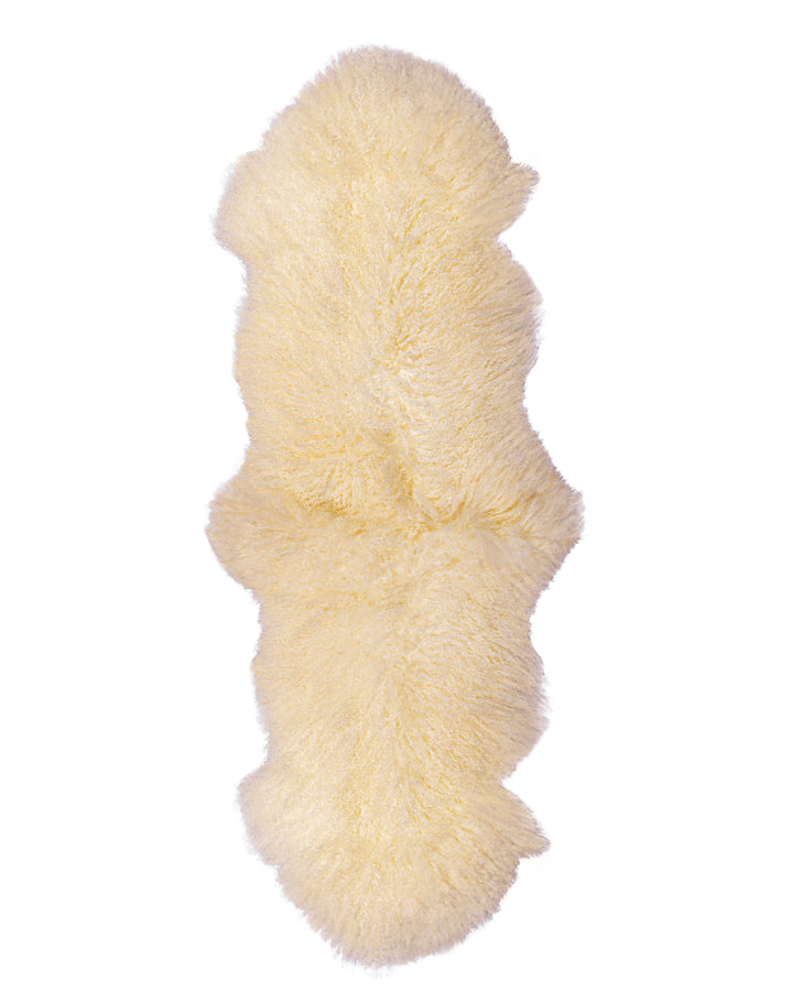 Mongolian Double Rug Sheepskin Ivory