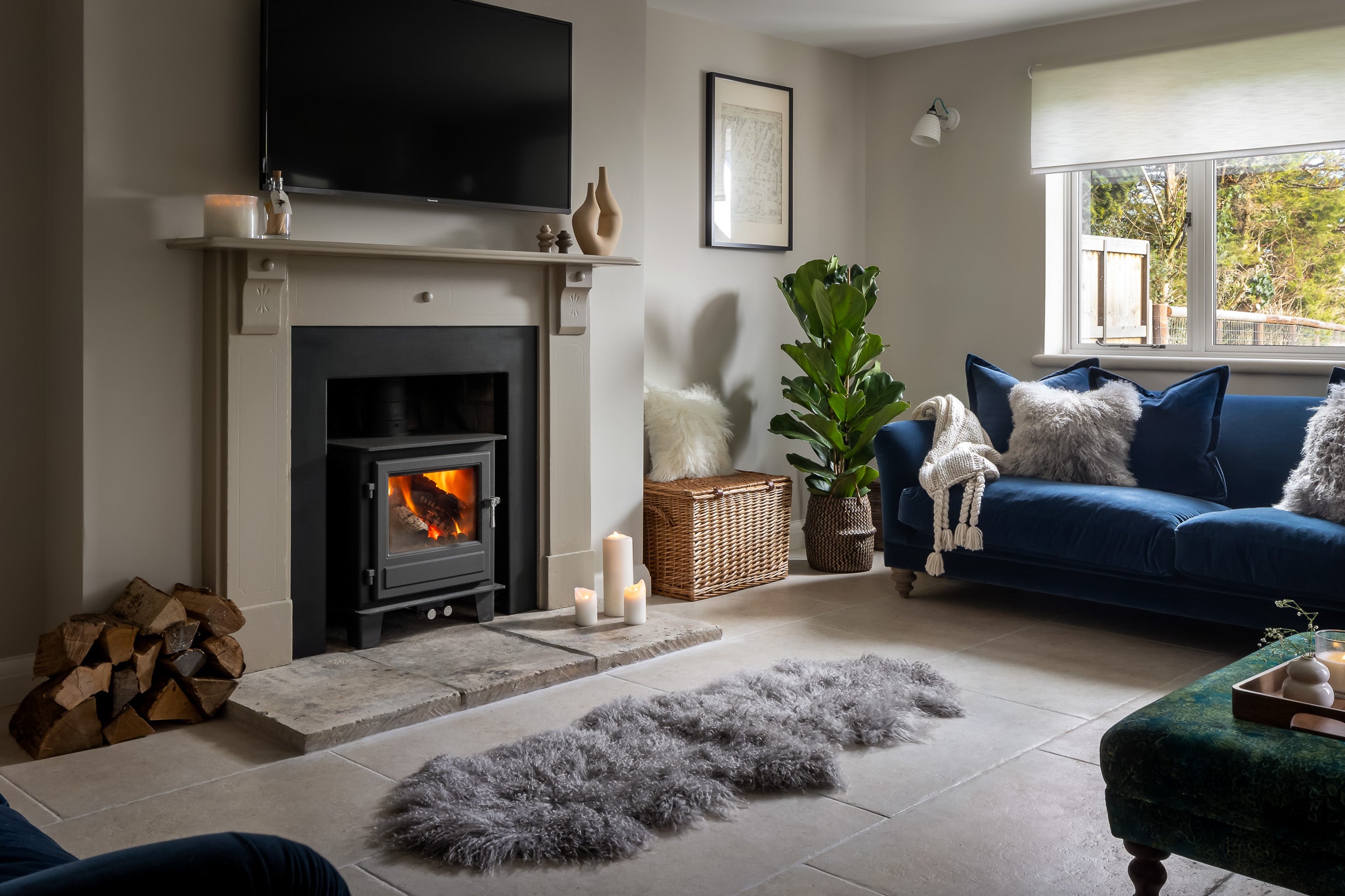 Mongolian Double Sheepskin Rug Grey