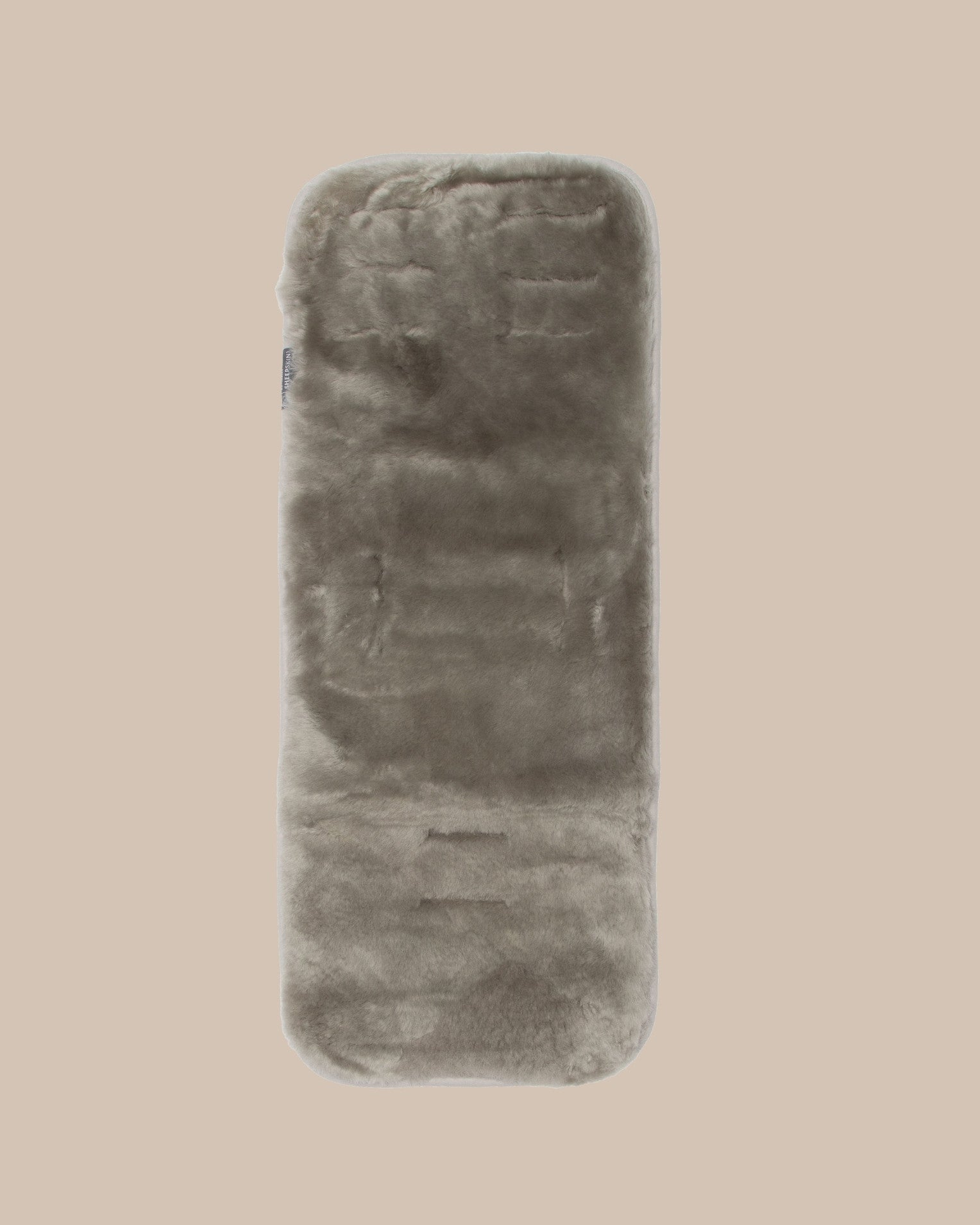 Grey sheepskins pram liner flay lay