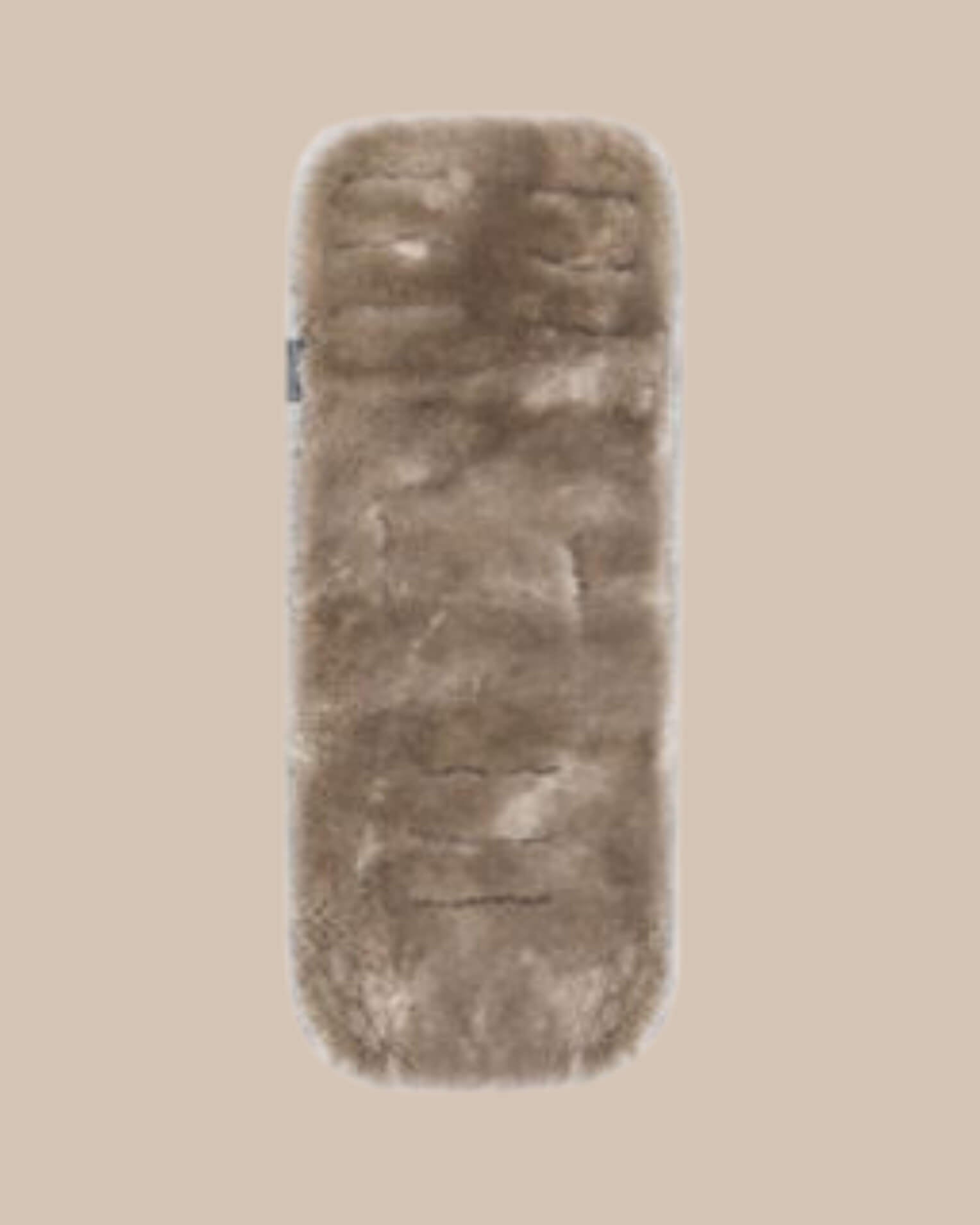 Natural sheepskins pram liner taupe flay lay