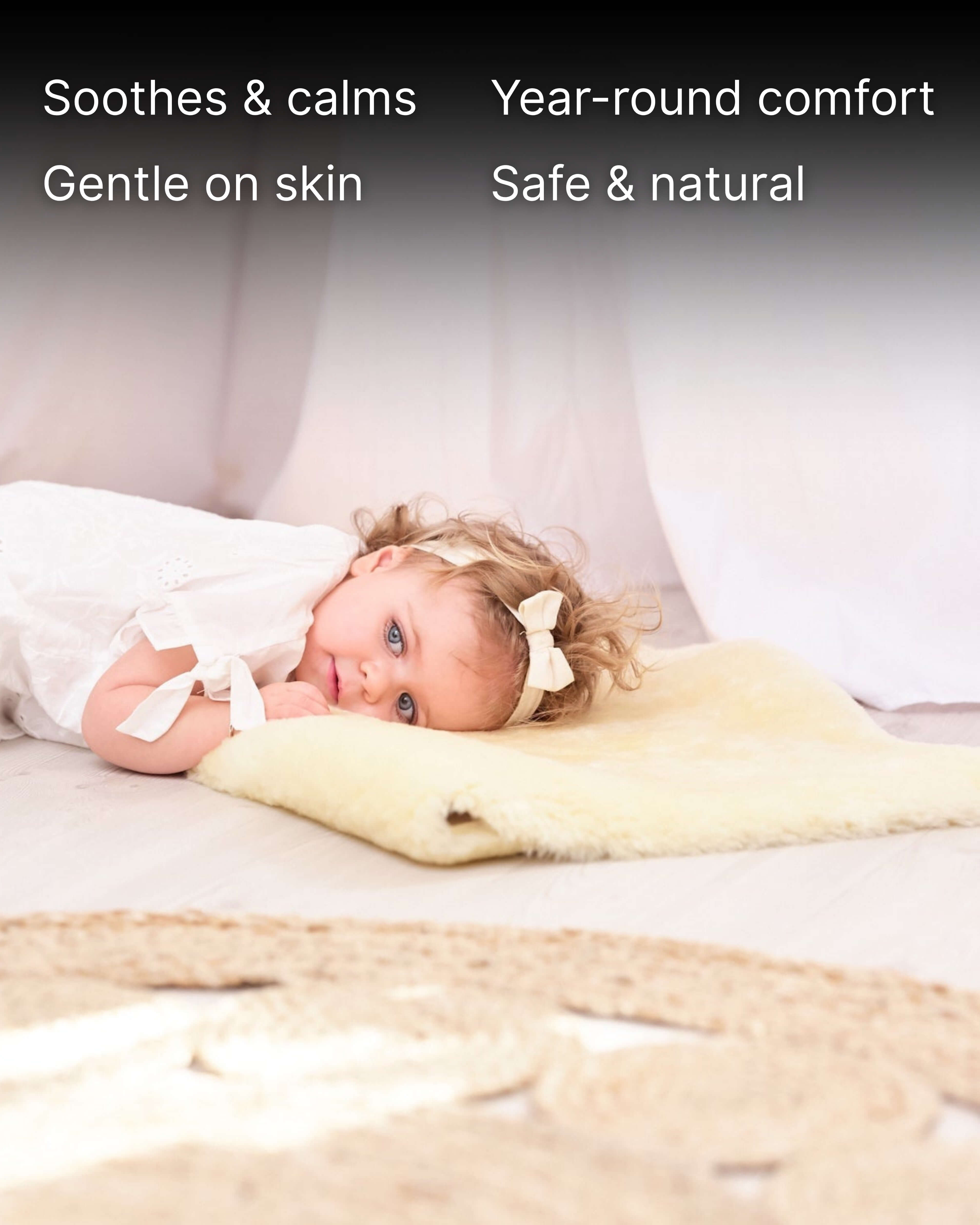 Baby Sheepskin Rug - Natural - 85cm x 48cm