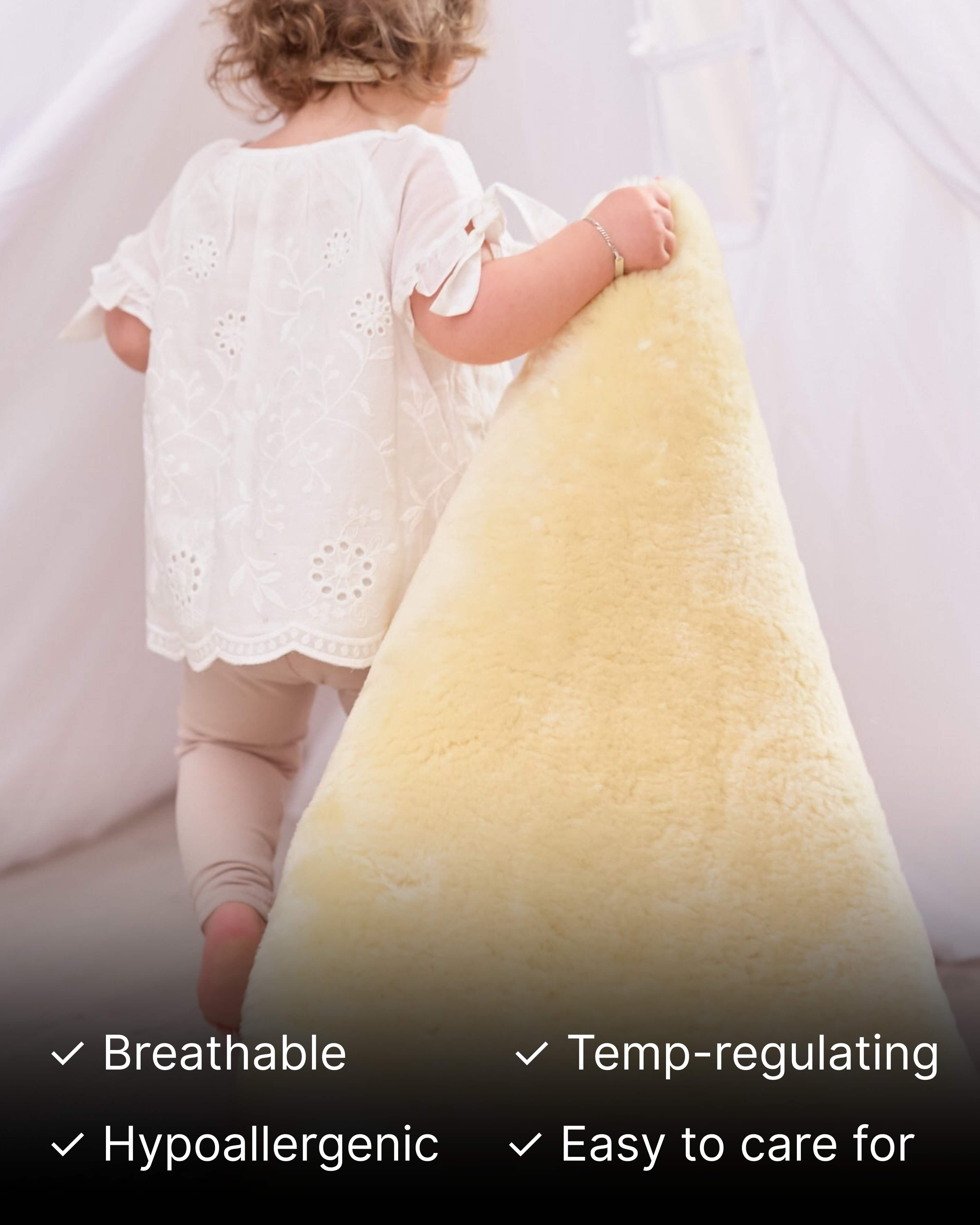 Baby Sheepskin Rug - Natural - 85cm x 48cm