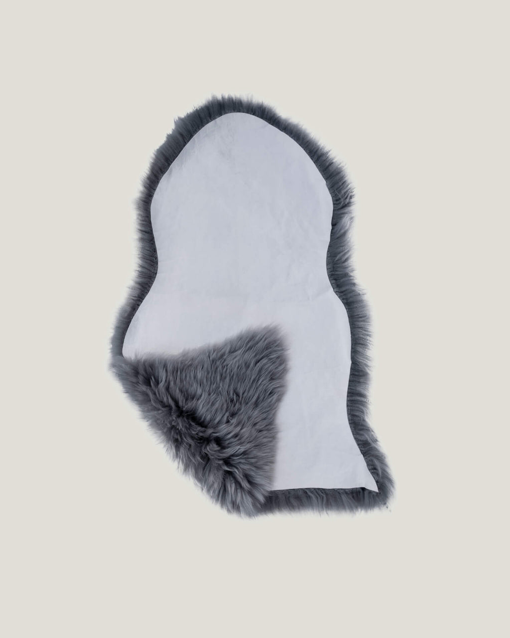 Silver Grey Single Sheepskin rug back