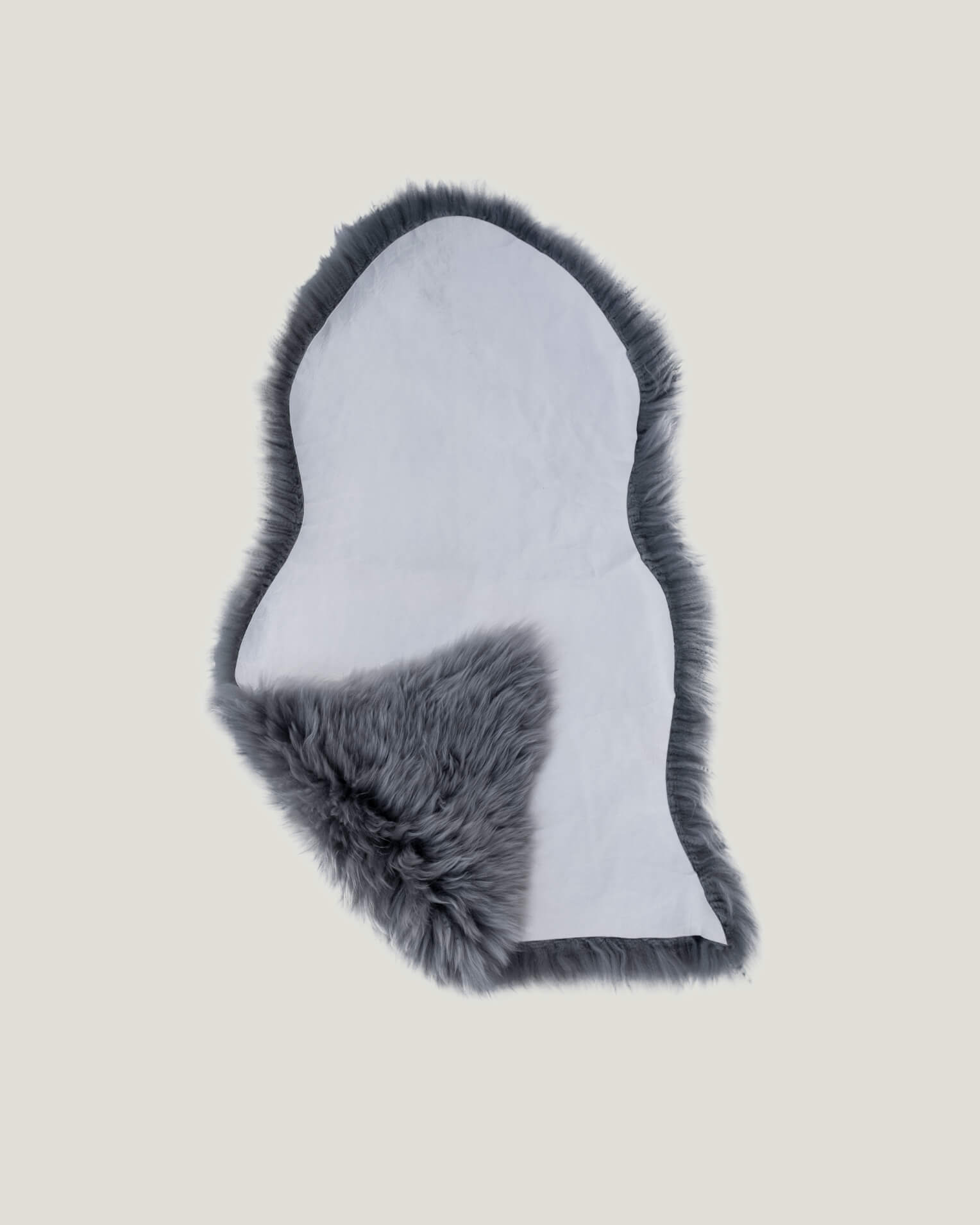 Silver Grey Single Sheepskin rug back