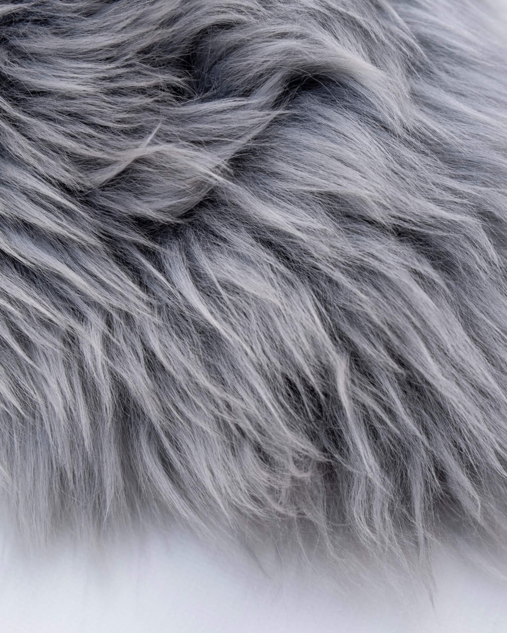 Silver Grey Single Sheepskin rug fur close up