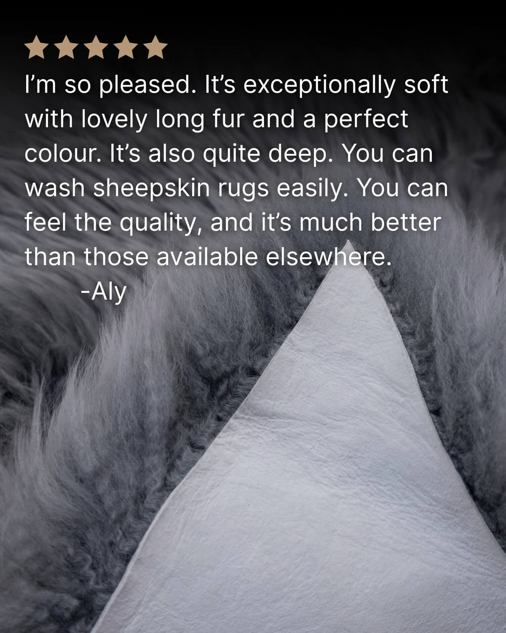 Silver Grey Single Sheepskin rug close up