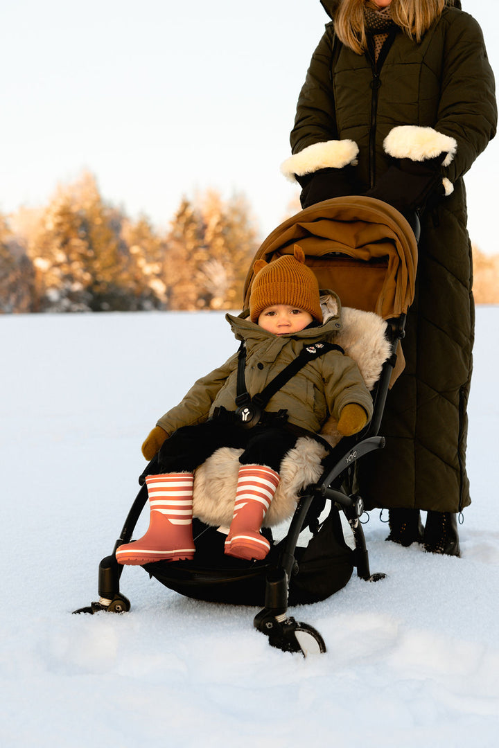 sheepskin stroller hand mitts black