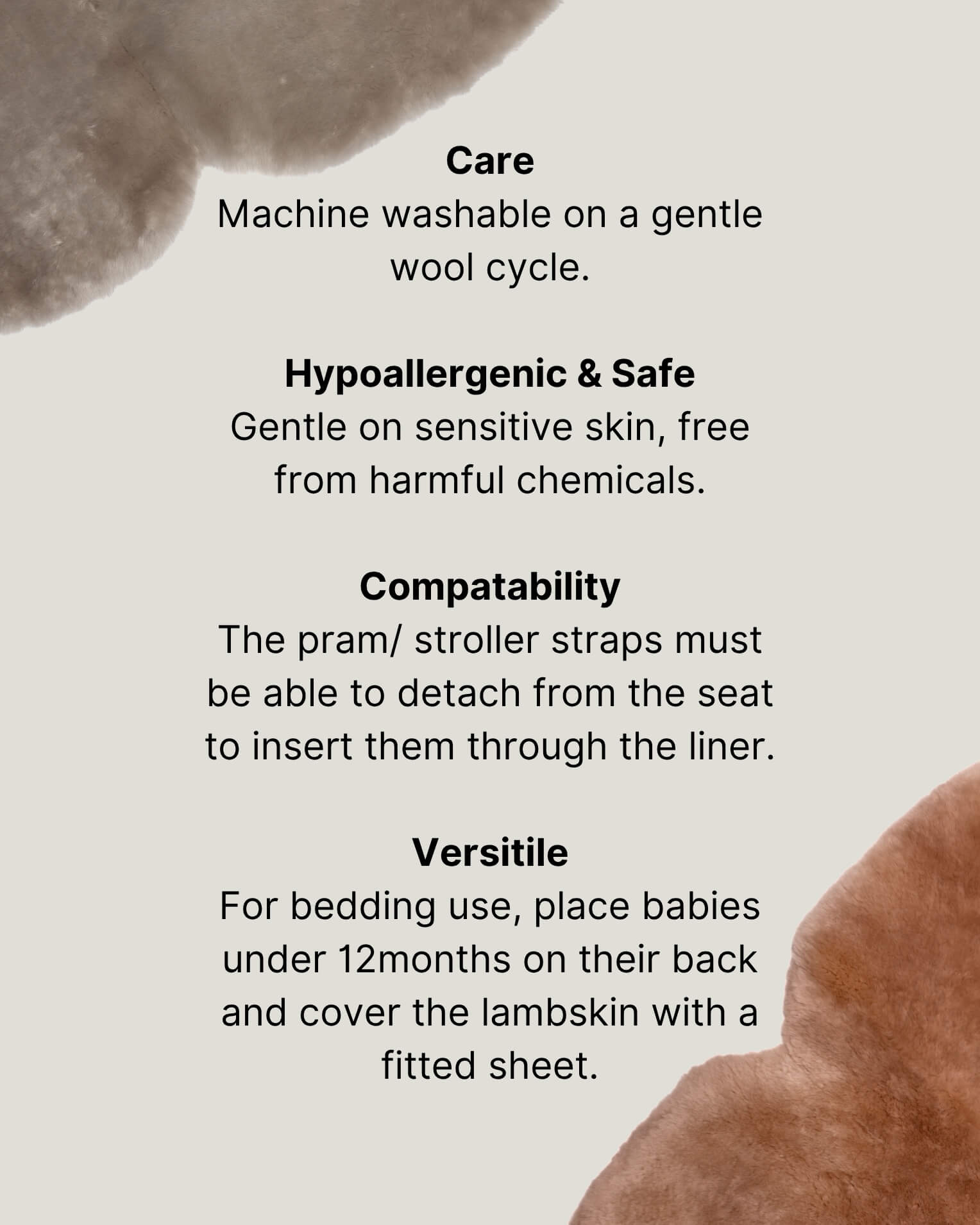 Lambskin care instruction
