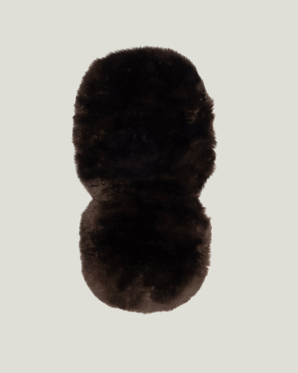 Chocolate coloured sheepskin pram liner