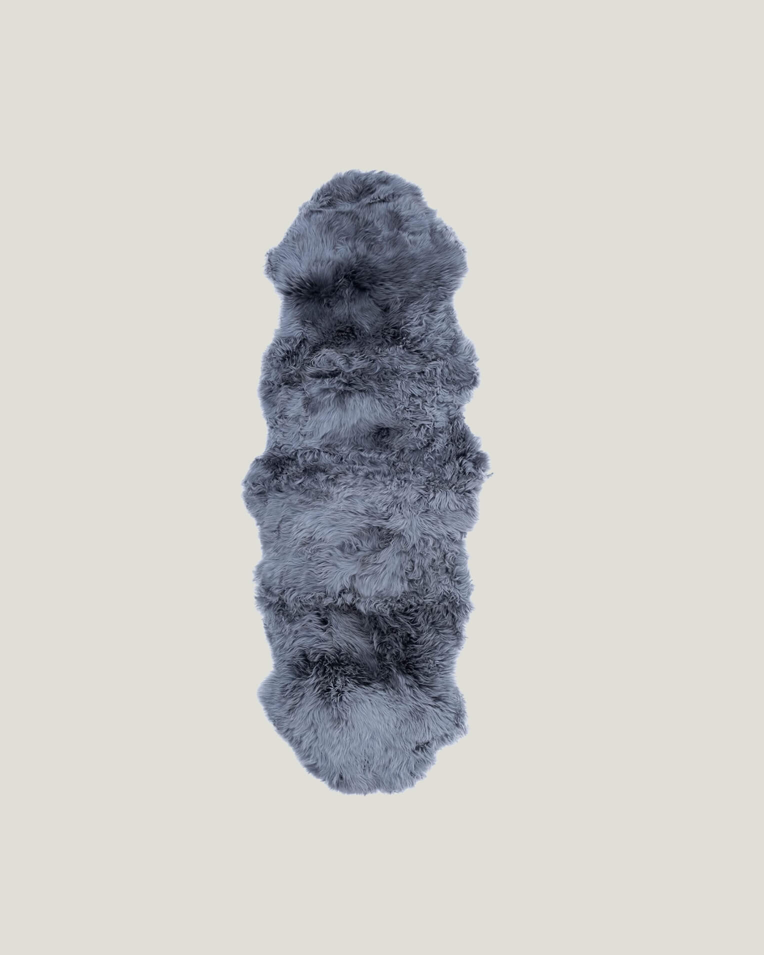 Steel Grey Double Long Wool Sheepskin Rug 