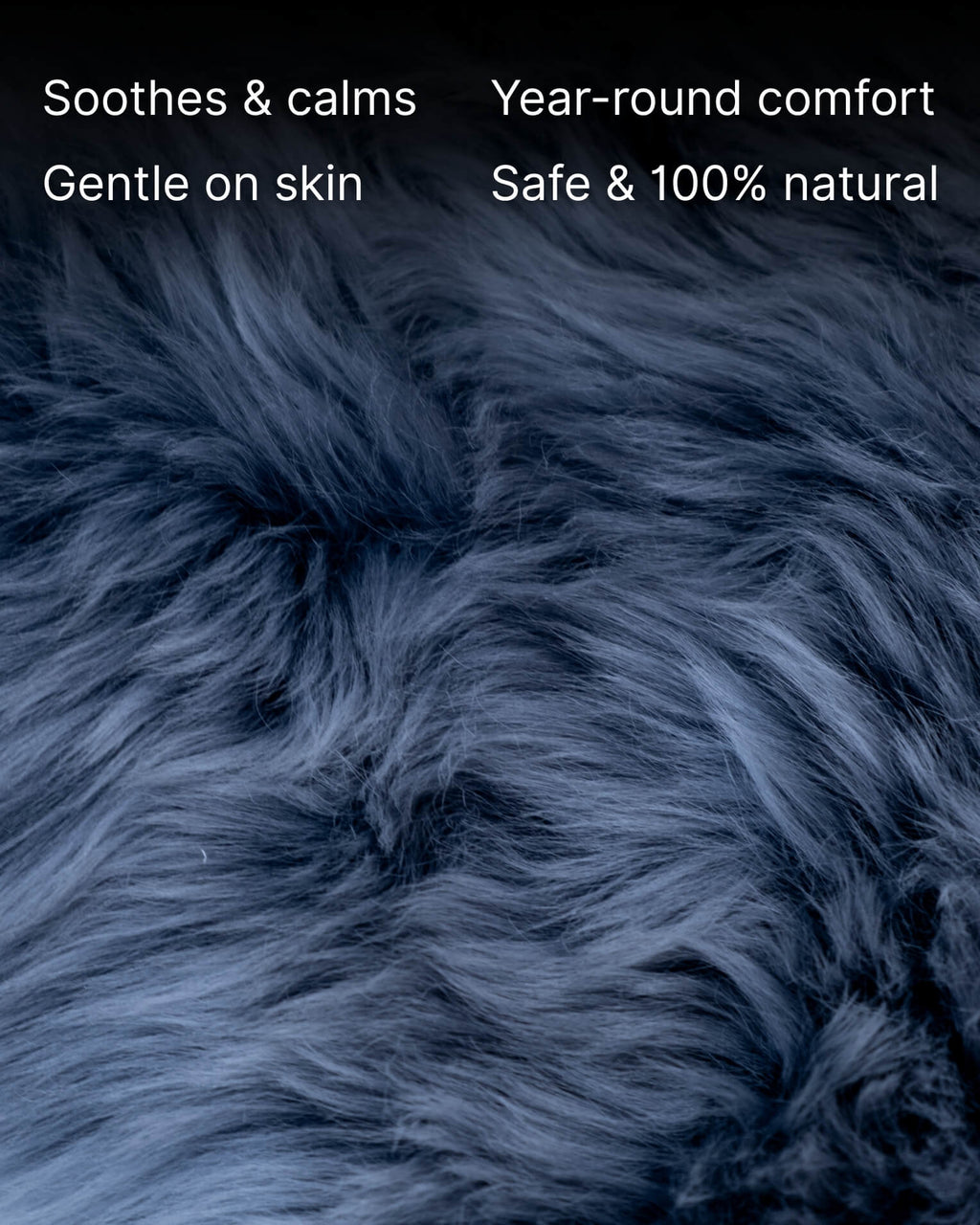 Steel Grey Single Sheepskin rug close up fur