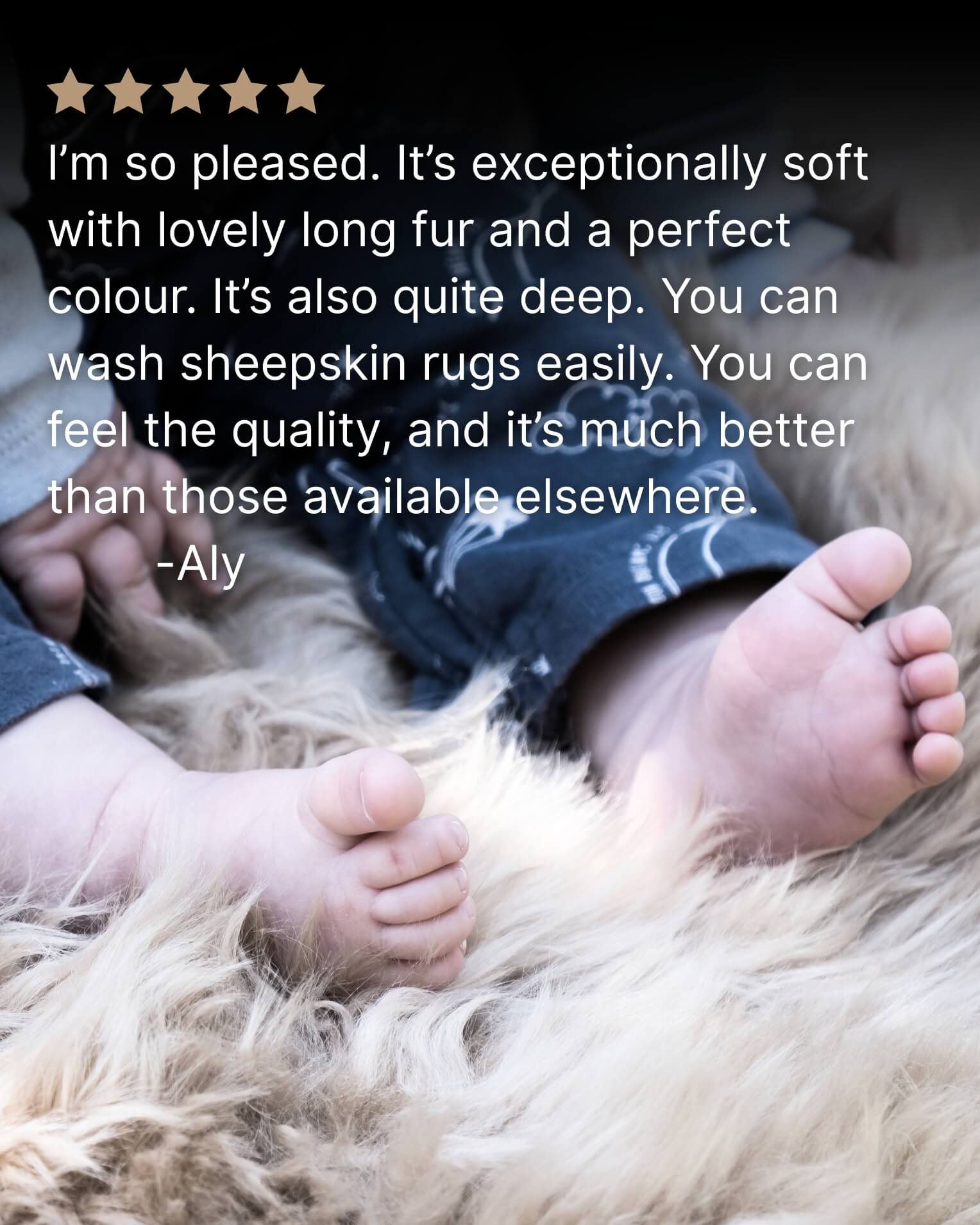 Baby sitting on Stone Single Sheepskin rug 