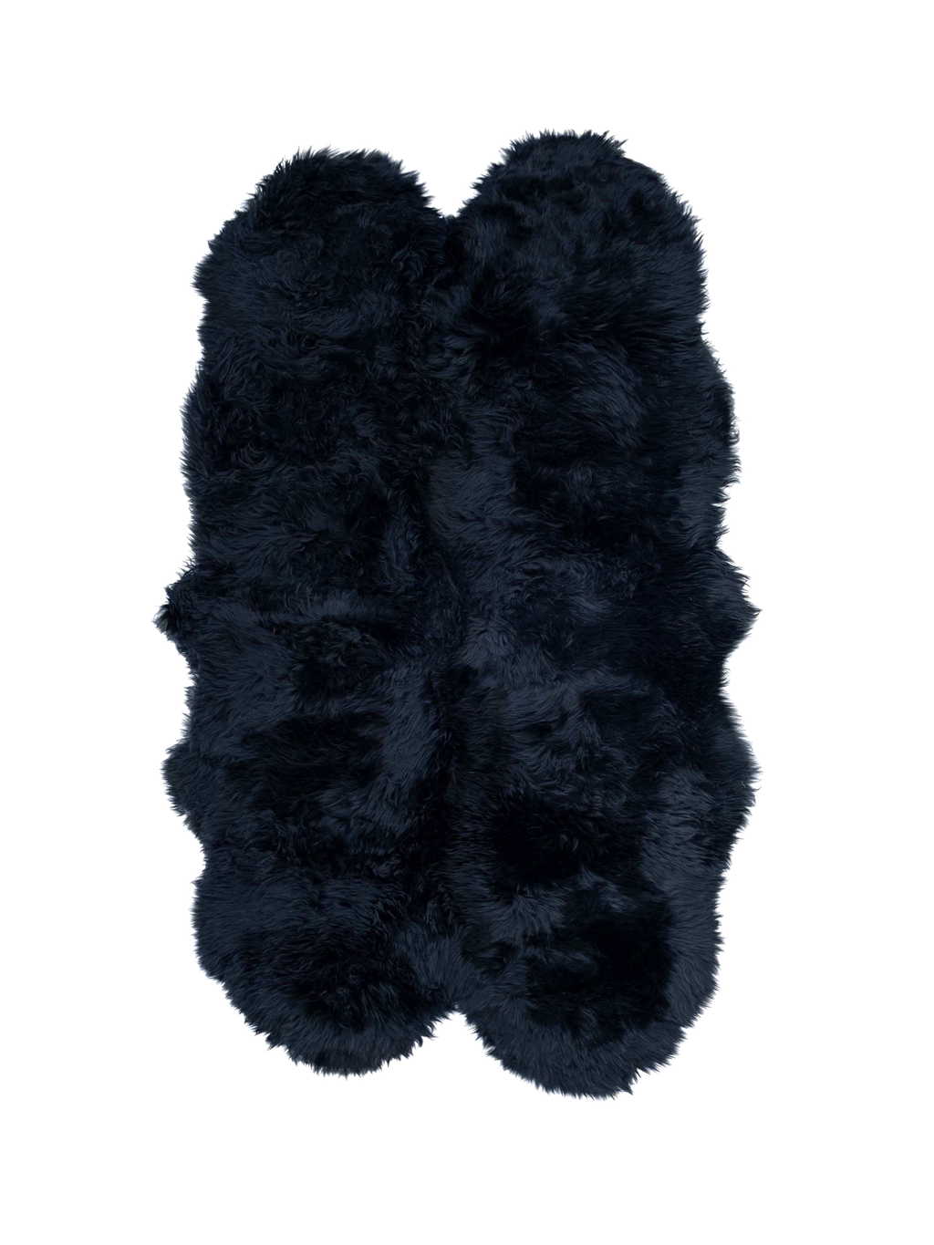 quad sheepskin rug, black