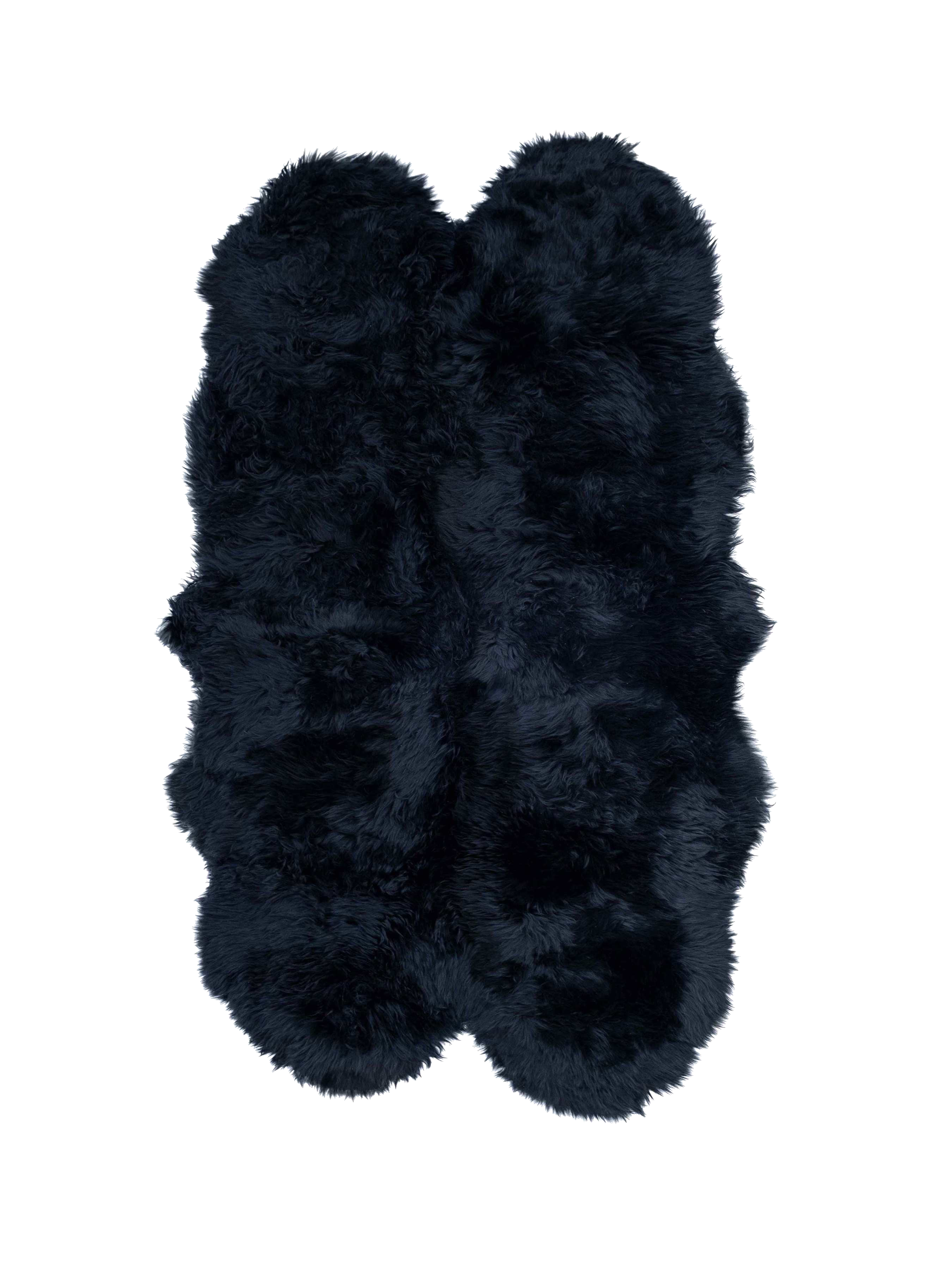 quad sheepskin rug, black