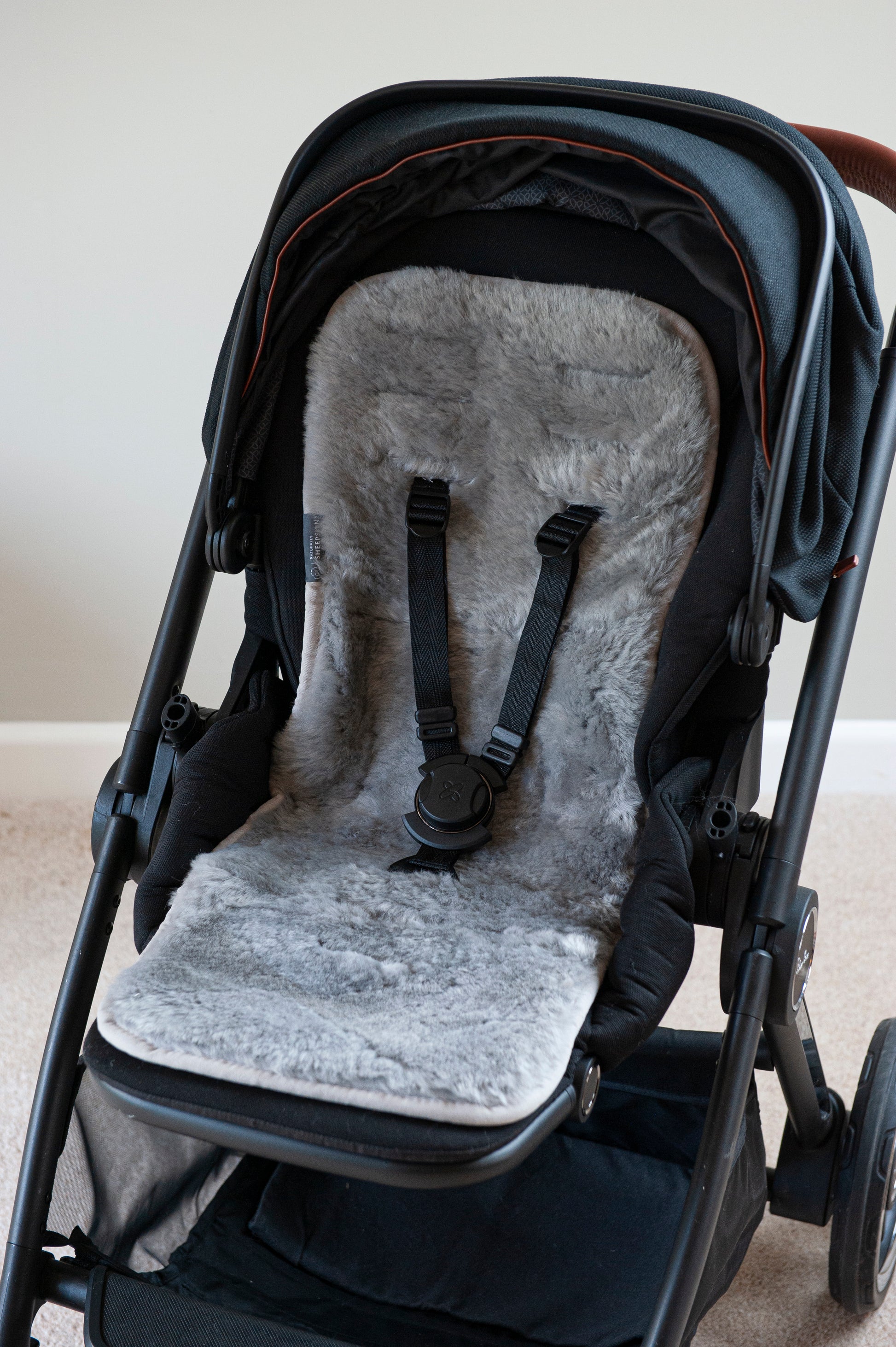 sheepskin buggy pram liner grey