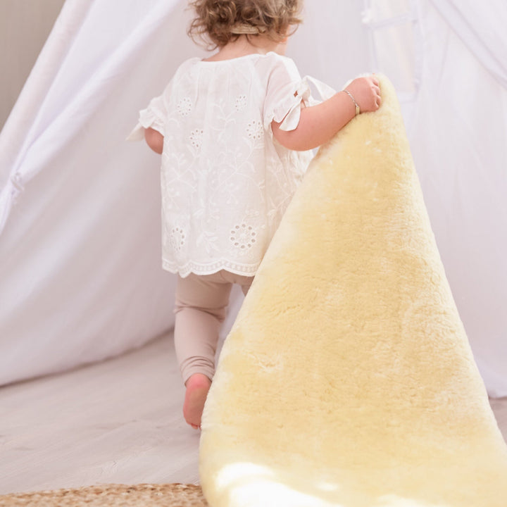 Sheepskin Baby Rug - Naturally Sheepskins baby girl