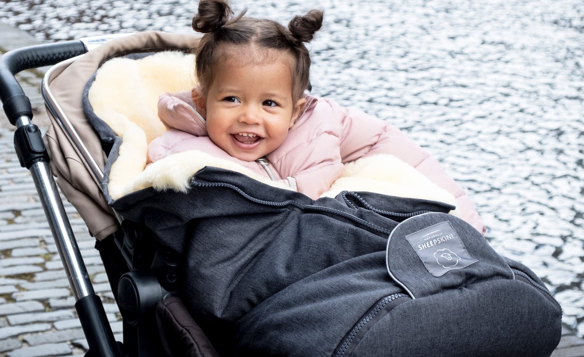 Sheepskin Footmuff Charcoal Grey - Naturally Sheepskins