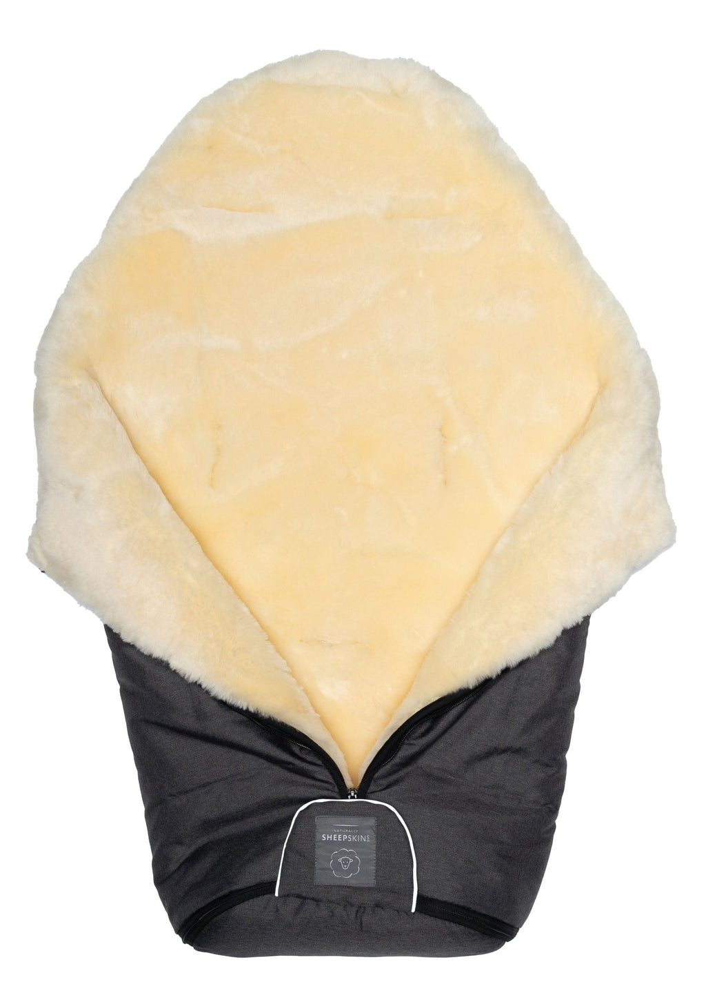 Merino Sheepskin Footmuff Charcoal Grey - Naturally Sheepskins